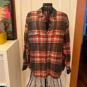 Old Navy Boyfriend Flannel Shirt-Sz L